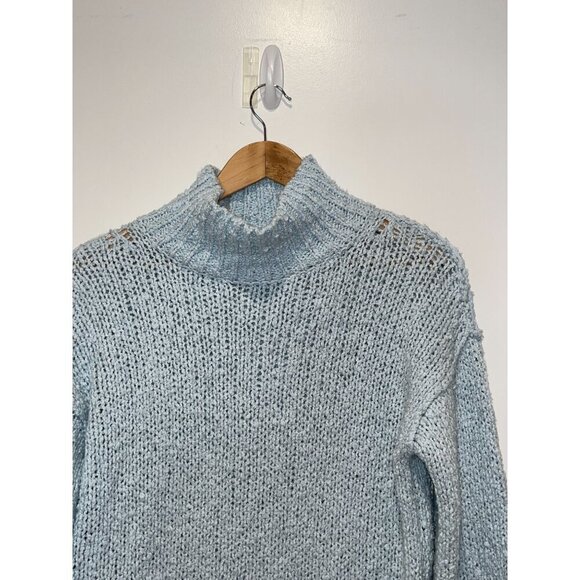 Anthropologie Blue Baggy Versatile Mock Neck Pullover Sweater Women's Size XXS - Picture 4 of 9